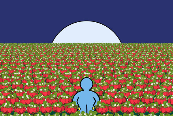 Strawberry Fields top 18 x 24 Original Painting Canvas Acrylic Artist Jodiann Post